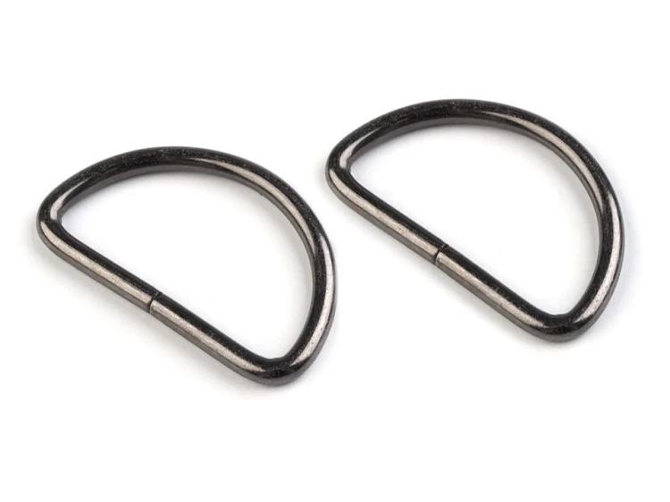 Półkole metalowe 32mm / ciemny nikiel / 22x38x3 mm / 10 szt.