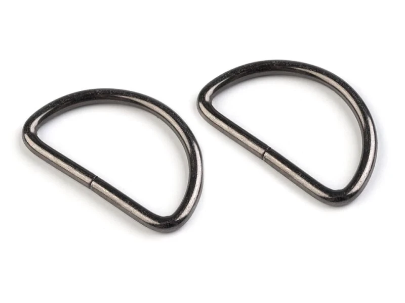 Półkole metalowe 32mm / ciemny nikiel / 22x38x3 mm / 10 szt.