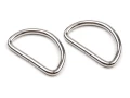 Półkole metalowe 32mm / nikiel / 22x38x3 mm / 10 szt.