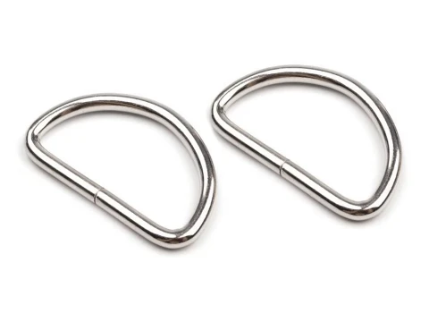 Półkole metalowe 32mm / nikiel / 22x38x3 mm / 10 szt.