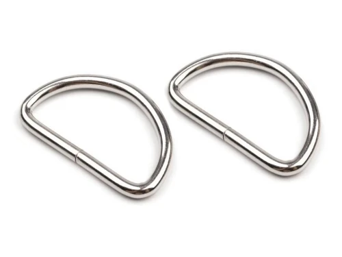 Półkole metalowe 32mm / nikiel / 22x38x3 mm / 10 szt.