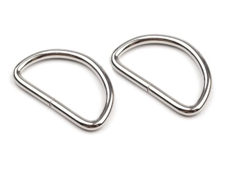 Półkole metalowe 32mm / nikiel / 22x38x3 mm / 10 szt.