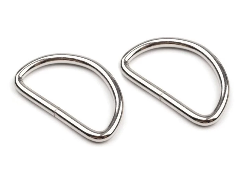 Półkole metalowe 32mm / nikiel / 22x38x3 mm / 10 szt.