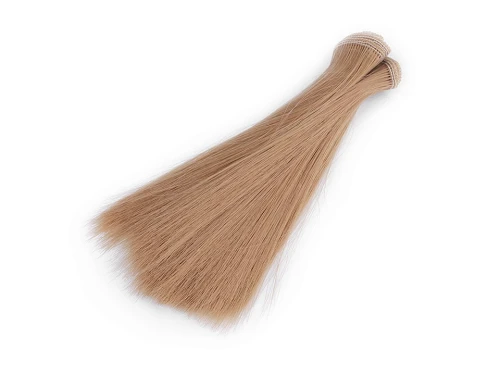 Włosy dla lalek / 15 cm / brąz