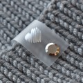 Metka silikonowa z nitem "Dzieło rąk" / serce / srebro / 65 x 20 mm / 1 szt.