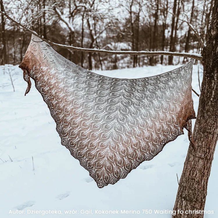 Autor Dziergoteka wzór Gail Kokonek Merino 750 Waiting fo christmas