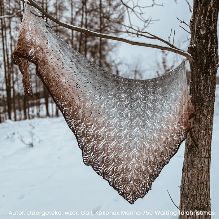 Autor Dziergoteka wzór Gail Kokonek Merino 750 Waiting fo christmas