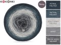 KOKONEK Merino 752 Fly - Petrol melanż / patyna melanż / jasny szary melanż / szary / średni szary melanż