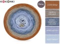 KOKONEK Merino 755 Bear hands - Ciepły brąz / orzech melanż / szaroniebieski melanż / jasne indygo / jasny błękit