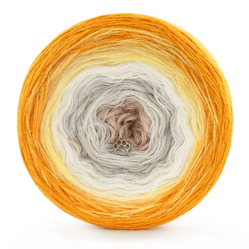 KOKONEK Merino 757 Golden eye - Kurkuma / żółty / biel / lniany / ciepły beż