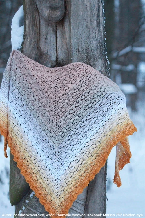 Autor ZaczkopkoveLove wzór Rhombic weaves Kokonek Merino 757