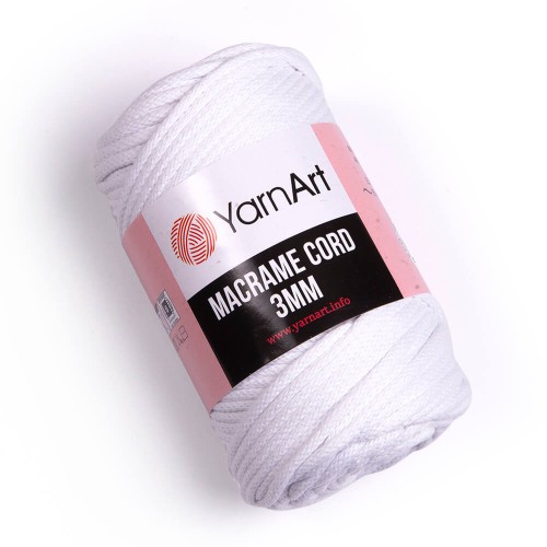 Sznurek YarnArt Macrame Cord 3 mm - 751 biel