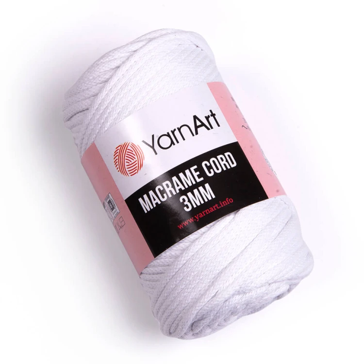 Sznurek YarnArt Macrame Cord 3 mm - 751 biel
