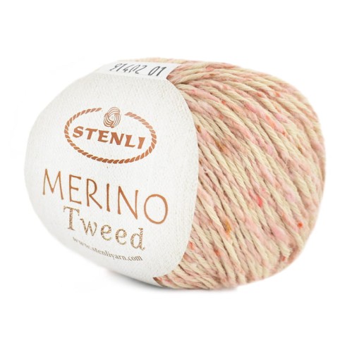 Włóczka Stenli Merino Tweed 91402 / beż z morelą