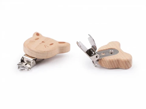 Klips drewniany / 13 mm / kotek / 1 szt.  