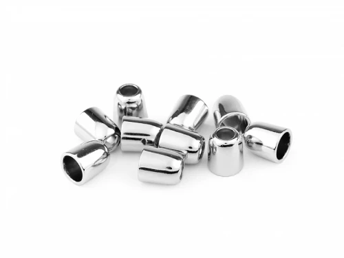 Końcówka do sznurka metalowa / Ø5 mm / nikiel / 2 szt.