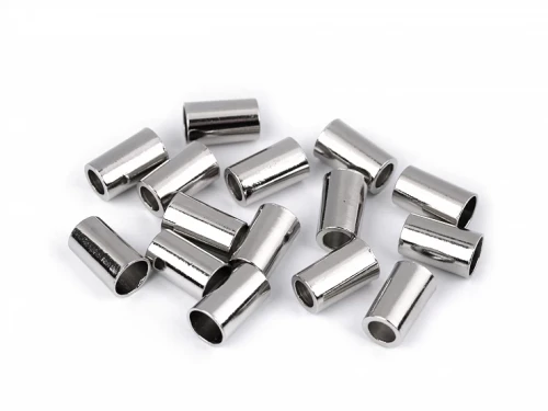 Końcówka do sznurka metalowa / Ø5,5 mm / srebro / 4 szt.