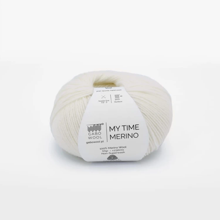 Włóczka Gabo Wool My Time Merino 100 / naturalna biel