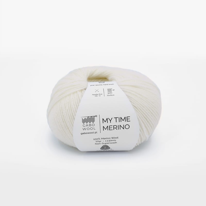 Włóczka Gabo Wool My Time Merino 100 / naturalna biel