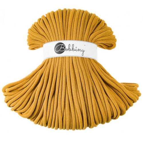 Sznurek pleciony bawełniany Bobbiny Jumbo / Musztardowy / Mustard / 9mm / 100m