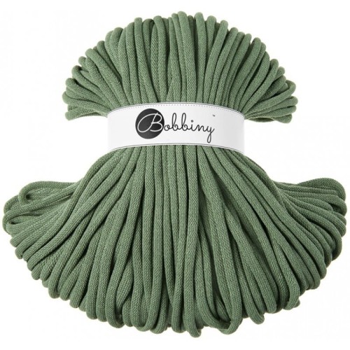 Sznurek pleciony bawełniany Bobbiny Jumbo / Szałwia / Eucalyptus Green / 9mm / 100m