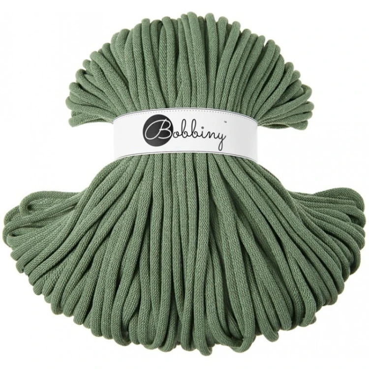 Sznurek pleciony bawełniany Bobbiny Jumbo / Szałwia / Eucalyptus Green / 9mm / 100m