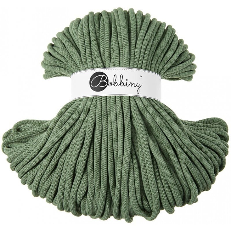 Sznurek pleciony bawełniany Bobbiny Jumbo / Szałwia / Eucalyptus Green / 9mm / 100m