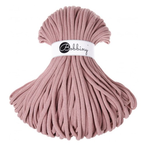 Sznurek pleciony bawełniany Bobbiny Jumbo / Różowe złoto / Blush / 9mm / 100m