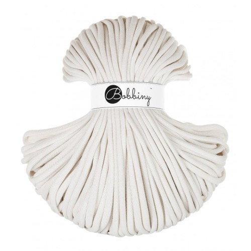 Sznurek pleciony bawełniany Bobbiny Jumbo / Złamana biel / Off white / 9mm / 100m