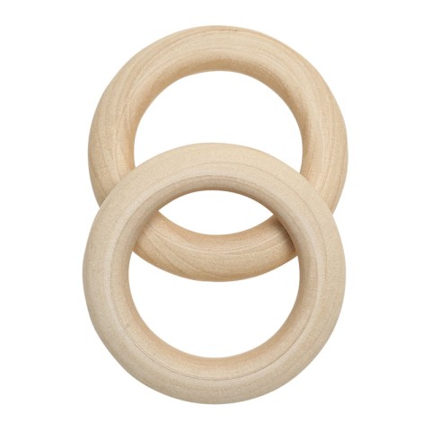 Kółko drewniane do obrabiania szydełkiem / makramy / 55 mm / 2 szt. Go Handmade