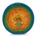KOKONEK Merino 579 Schyłek dnia - Petrol/zieleń/miodowy/kurkuma/złoty