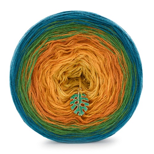 KOKONEK Merino 579 Schyłek dnia - Petrol/zieleń/miodowy/kurkuma/złoty