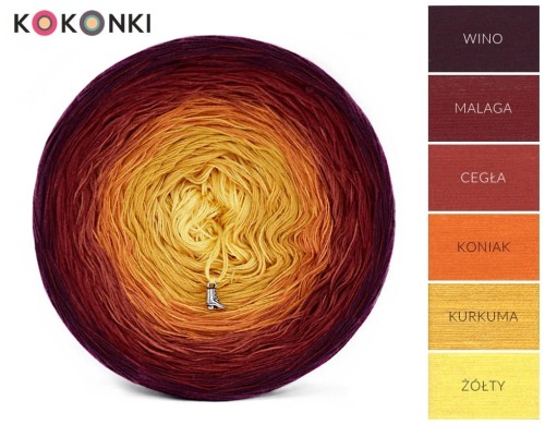 KOKONEK Classic A079 Wino/malaga/cegła/koniak/kurkuma/żółty