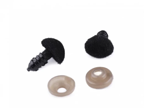 Nos aksamitny do maskotek / 10 x 12 mm / czerń / 5 szt. / 780846