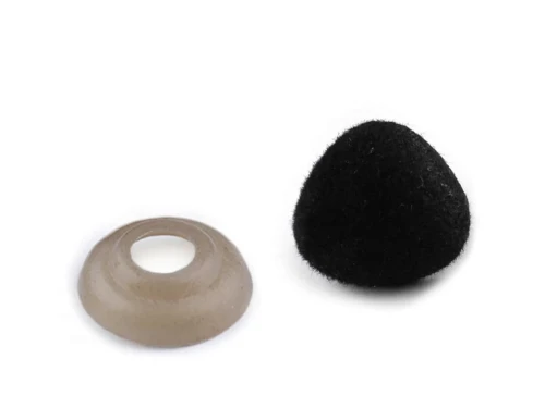 Nos aksamitny do maskotek / 14 x 15 mm /czerń /5 szt.