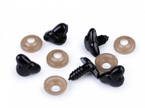 Nos plastikowy do maskotek /11 x 17 mm / czerń / 5 szt.