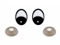 Oczy do maskotek / podłużne / biało-czarne / 16x21 mm / 4 szt / 800103