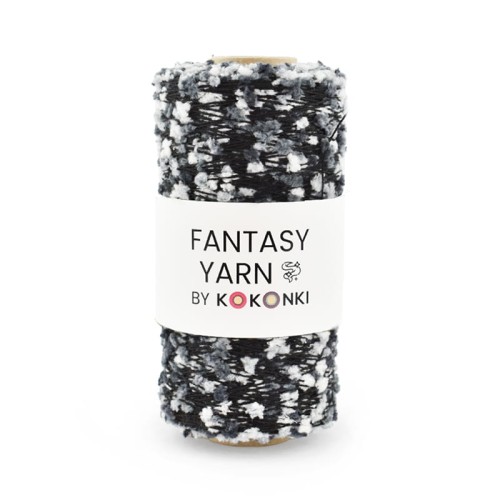 Nić fantazyjna FANTASY YARN by KOKONKI / bąble szaro-szare / szpulka ~ 400 m