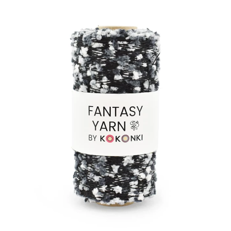Nić fantazyjna FANTASY YARN by KOKONKI / bąble szaro-szare / szpulka ~ 400 m