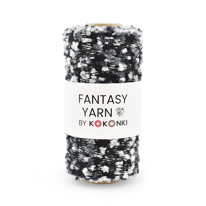 Nić fantazyjna FANTASY YARN by KOKONKI / bąble szaro-szare / szpulka ~ 400 m