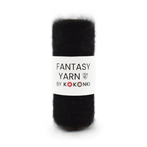 Nić fantazyjna FANTASY YARN by KOKONKI / à la mohair węgiel / szpulka ~ 250 m