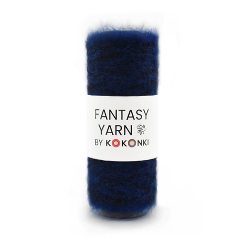 Nić fantazyjna FANTASY YARN by KOKONKI / à la mohair atrament / szpulka ~ 250 m