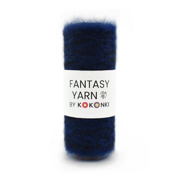 Nić fantazyjna FANTASY YARN by KOKONKI / à la mohair atrament / szpulka ~ 250 m