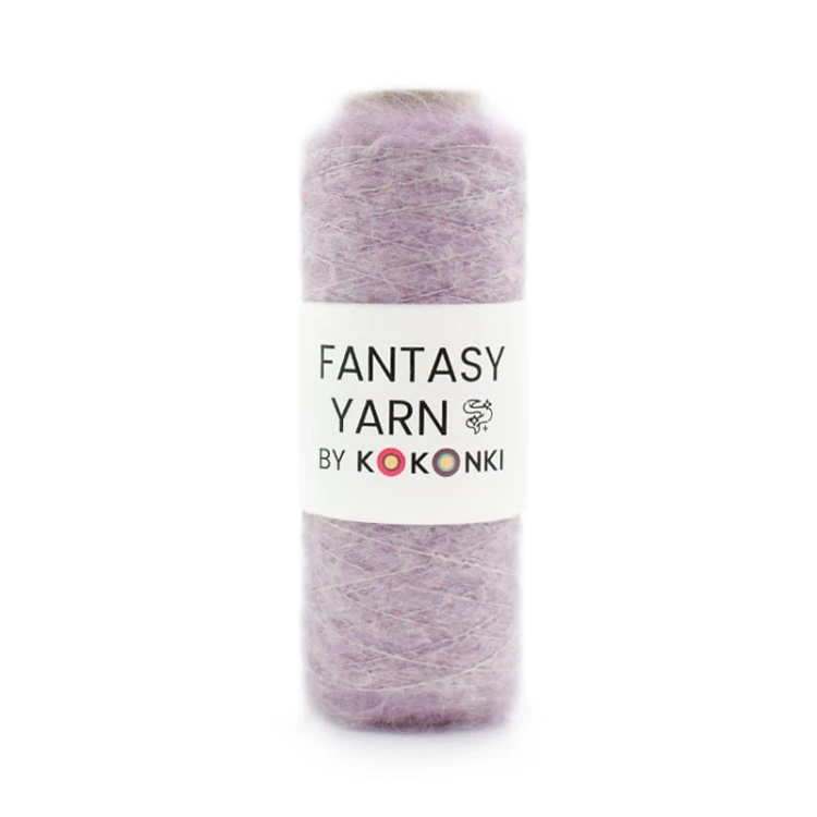 Nić fantazyjna FANTASY YARN by KOKONKI / à la mohair lilac / szpulka ~ 250 m