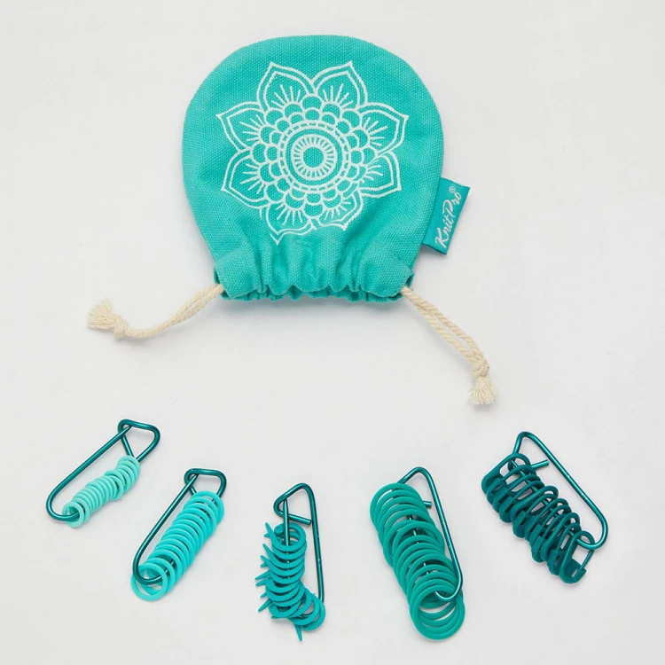 Znaczniki oczek KnitPro Mindful / kółka, agrafki, ślimaki / 100 sztuk