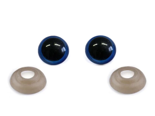 Oczy do maskotek / 12 mm / aniebiesko-czarne / 10 szt / 740679