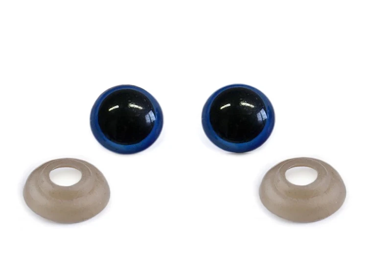 Oczy do maskotek / 12 mm / aniebiesko-czarne / 10 szt / 740679
