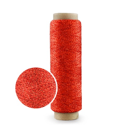 Nić metalizowana LUREX by KOKONKI / szkarłat / szpulka ~ 800 m
