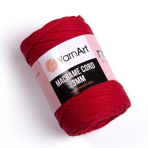 Sznurek YarnArt Macrame Cord 3mm 773 / czerwień