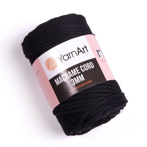 Sznurek YarnArt Macrame Cord 3mm 750 / czerń